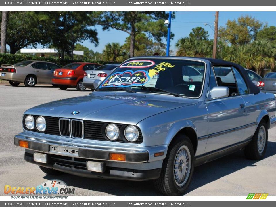 1990 BMW 3 Series 325Ci Convertible Glacier Blue Metallic / Blue Photo #1