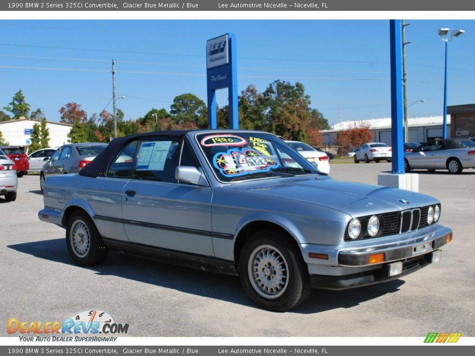 1990 BMW 3 Series 325Ci Convertible Glacier Blue Metallic / Blue Photo #7