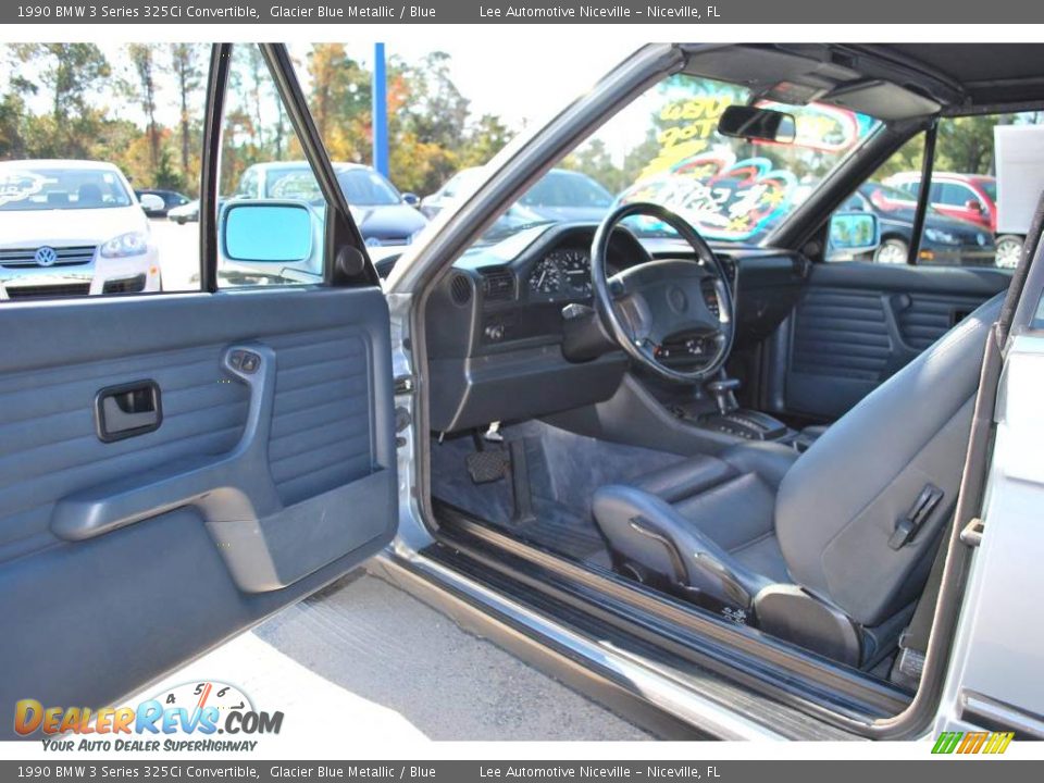 1990 BMW 3 Series 325Ci Convertible Glacier Blue Metallic / Blue Photo #13