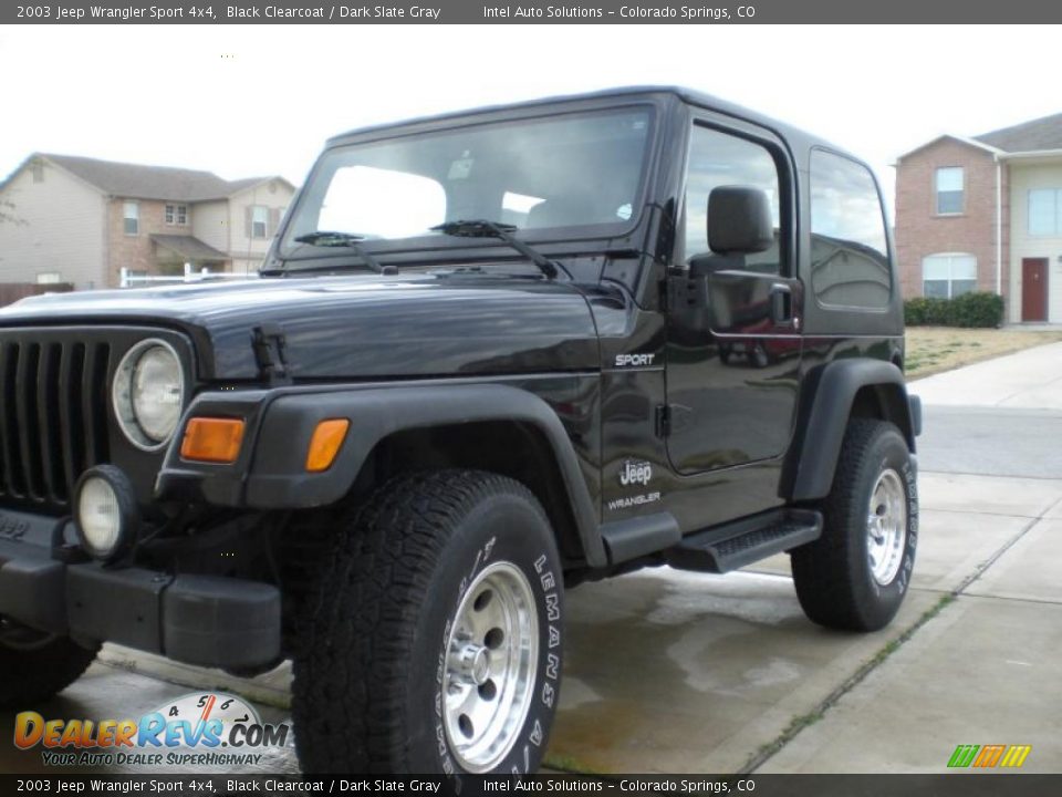 2003 Jeep Wrangler Sport 4x4 Black Clearcoat / Dark Slate Gray Photo #2
