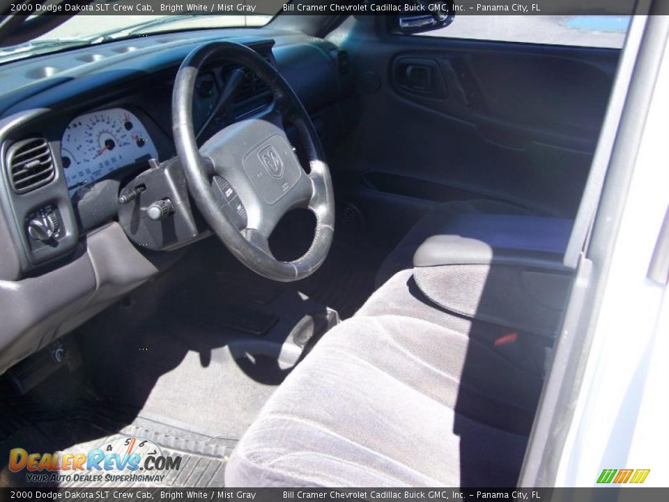 2000 Dodge Dakota SLT Crew Cab Bright White / Mist Gray Photo #5