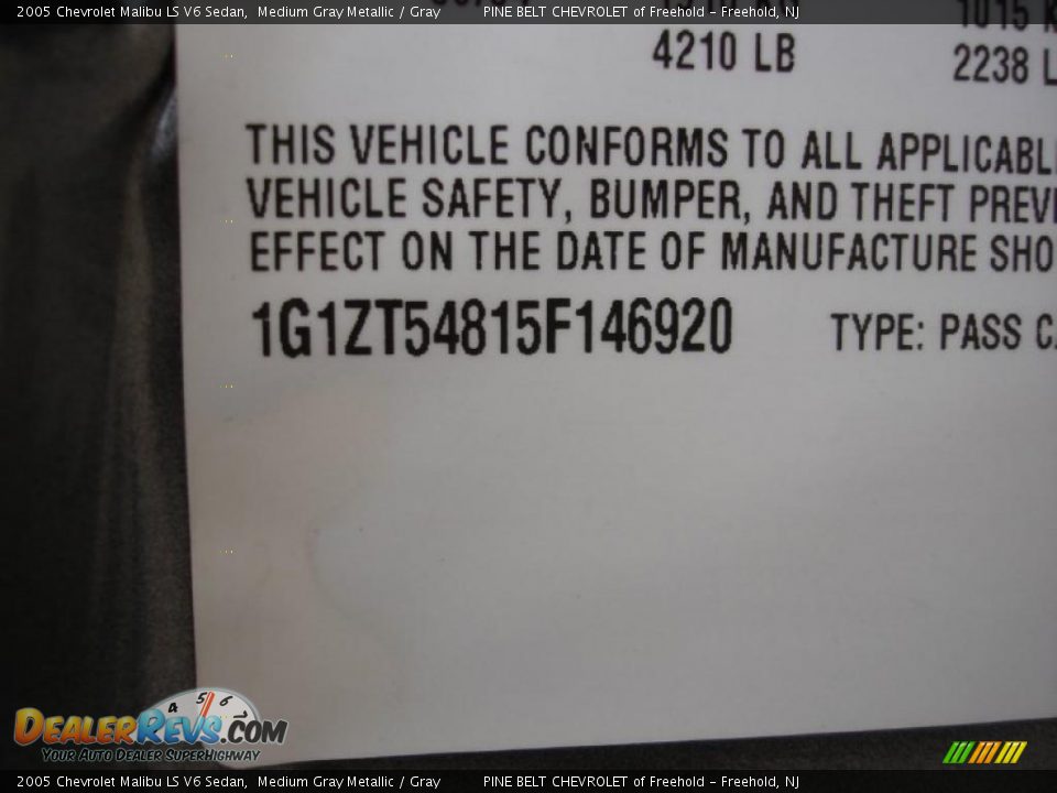 2005 Chevrolet Malibu LS V6 Sedan Medium Gray Metallic / Gray Photo #18