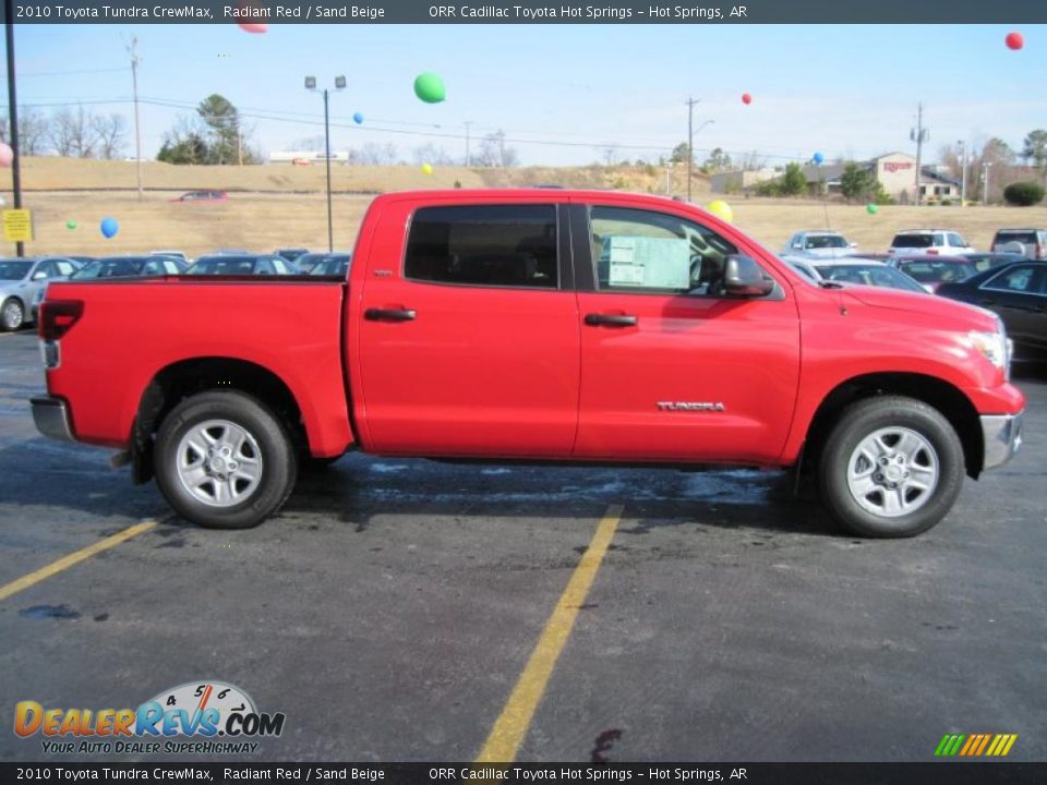 2010 Toyota Tundra CrewMax Radiant Red / Sand Beige Photo #3