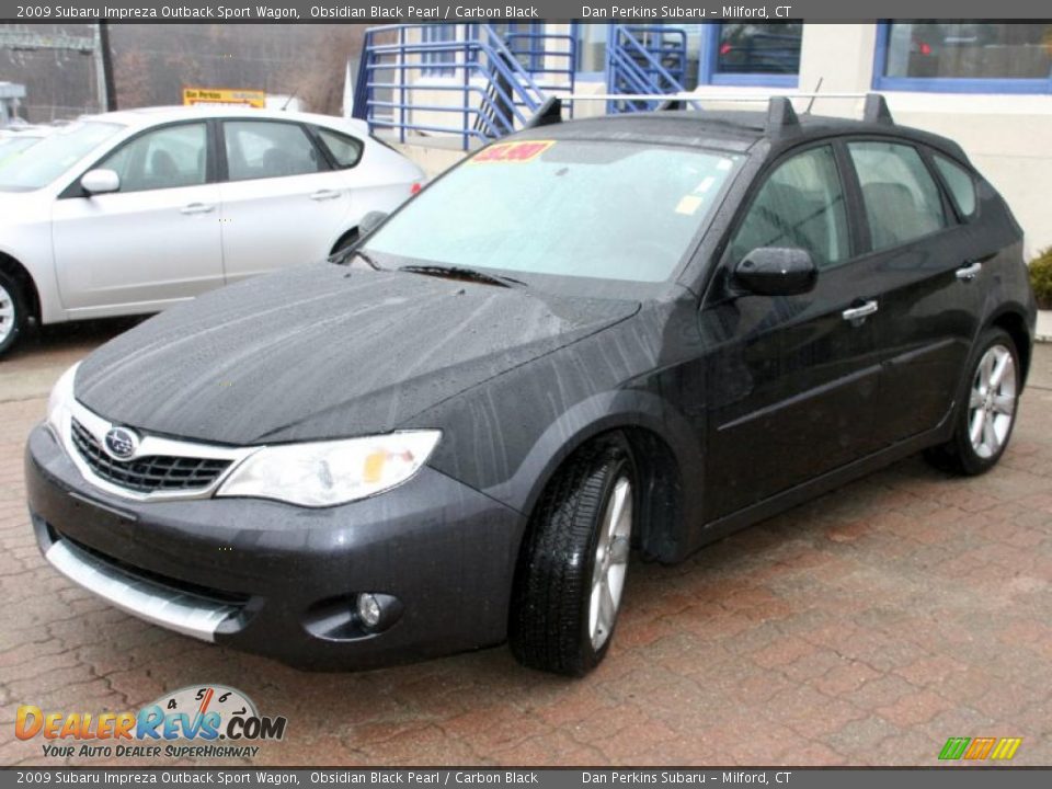 2009 Subaru Impreza Outback Sport Wagon Obsidian Black Pearl / Carbon Black Photo #1
