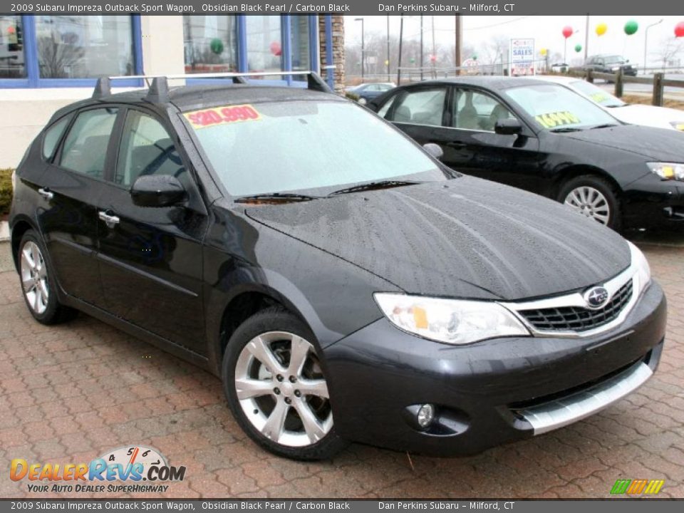 2009 Subaru Impreza Outback Sport Wagon Obsidian Black Pearl / Carbon Black Photo #3