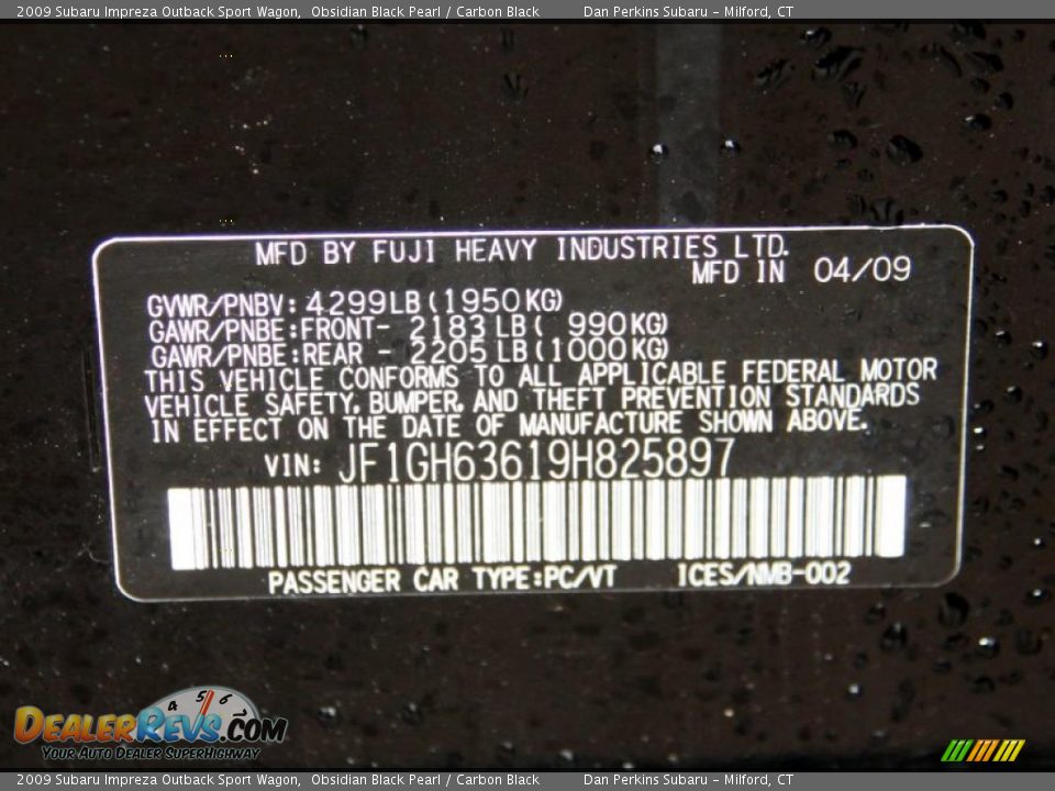 2009 Subaru Impreza Outback Sport Wagon Obsidian Black Pearl / Carbon Black Photo #26