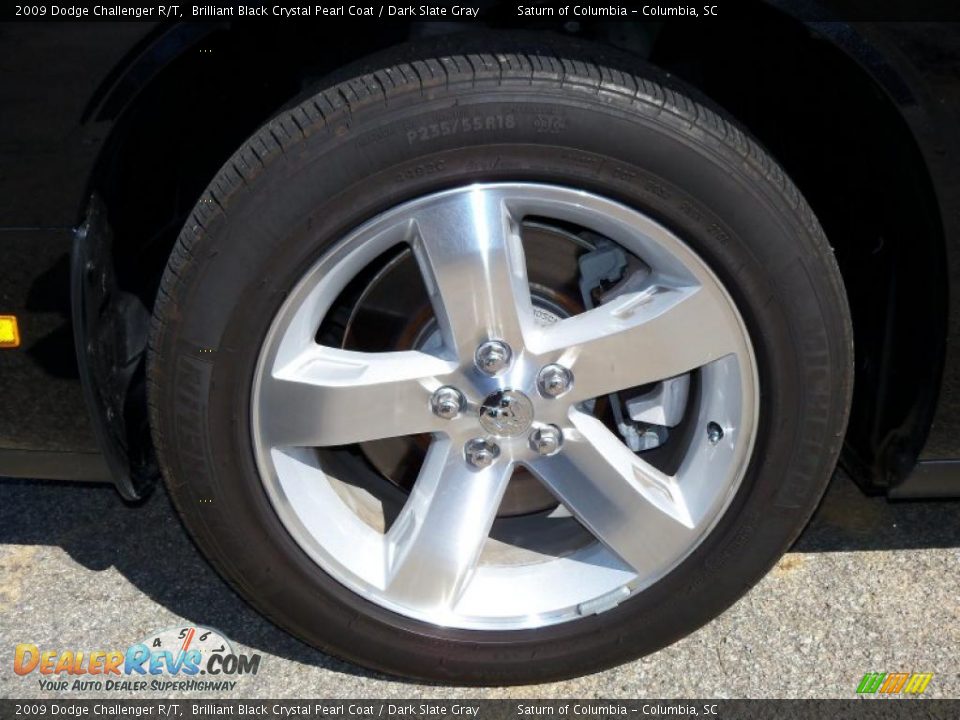 2009 Dodge Challenger R/T Brilliant Black Crystal Pearl Coat / Dark Slate Gray Photo #13