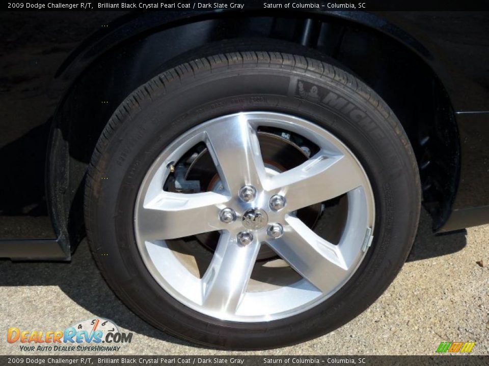 2009 Dodge Challenger R/T Brilliant Black Crystal Pearl Coat / Dark Slate Gray Photo #14