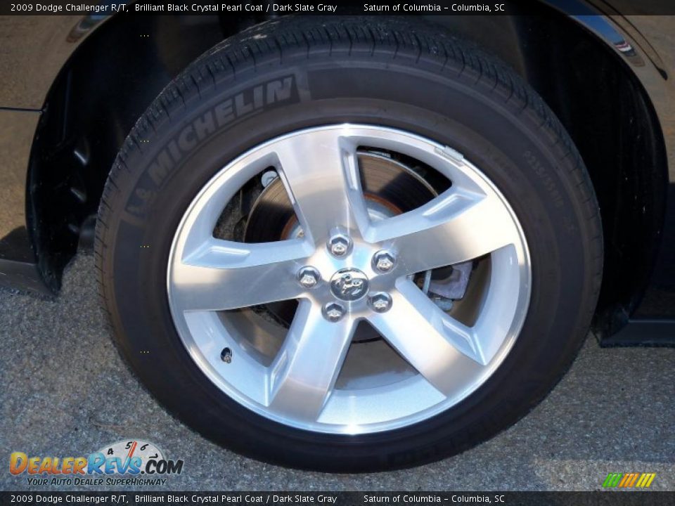 2009 Dodge Challenger R/T Brilliant Black Crystal Pearl Coat / Dark Slate Gray Photo #15