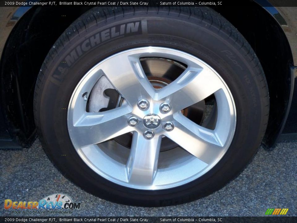 2009 Dodge Challenger R/T Brilliant Black Crystal Pearl Coat / Dark Slate Gray Photo #16