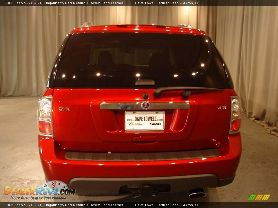 2006 Saab 9-7X 4.2i Lingonberry Red Metallic / Desert Sand Leather Photo #4