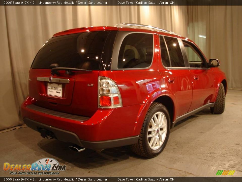 2006 Saab 9-7X 4.2i Lingonberry Red Metallic / Desert Sand Leather Photo #8