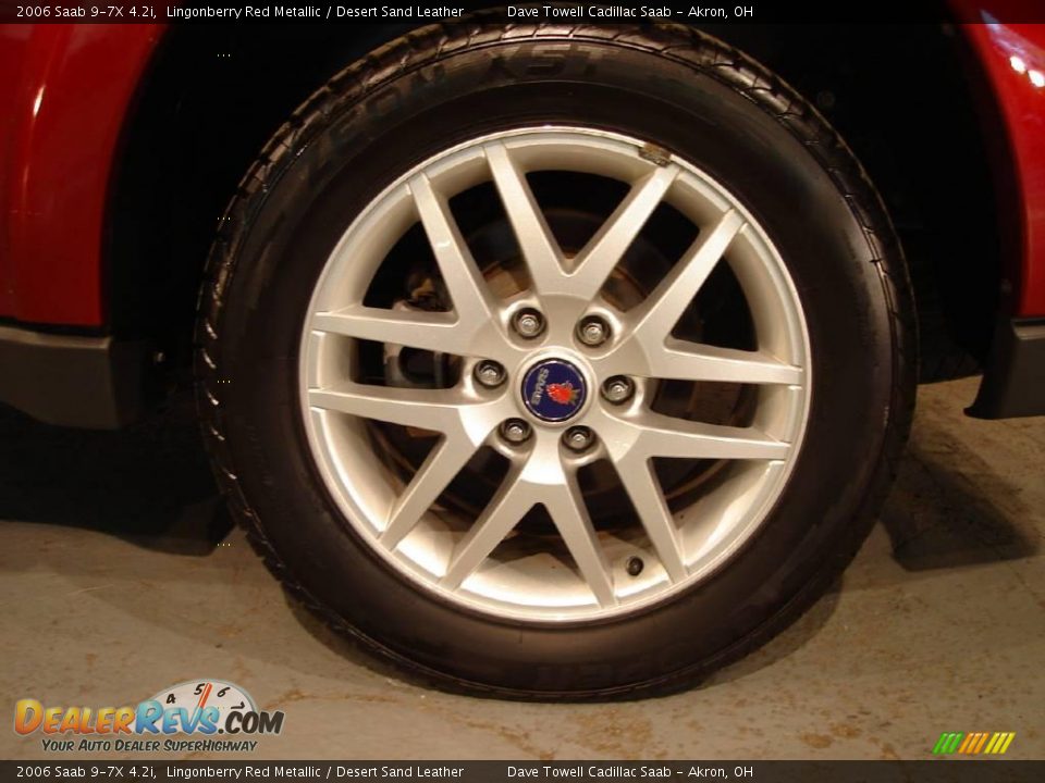 2006 Saab 9-7X 4.2i Lingonberry Red Metallic / Desert Sand Leather Photo #10