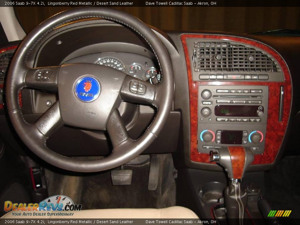 2006 Saab 9-7X 4.2i Lingonberry Red Metallic / Desert Sand Leather Photo #19