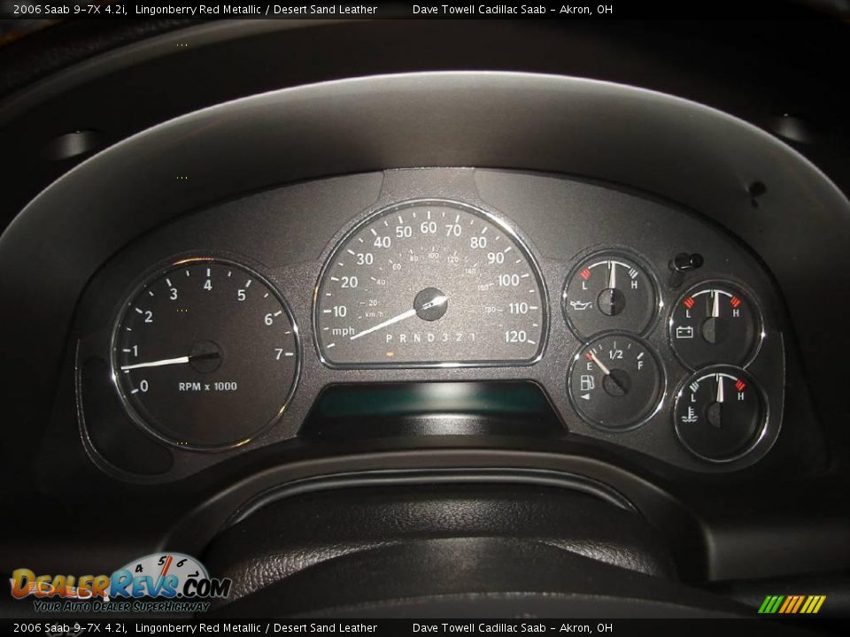 2006 Saab 9-7X 4.2i Lingonberry Red Metallic / Desert Sand Leather Photo #25