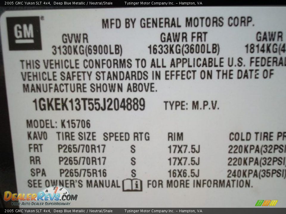 2005 GMC Yukon SLT 4x4 Deep Blue Metallic / Neutral/Shale Photo #31