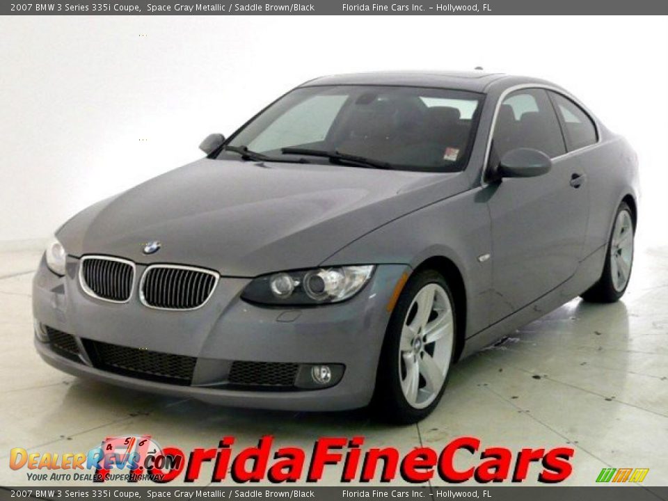 2007 BMW 3 Series 335i Coupe Space Gray Metallic / Saddle Brown/Black Photo #1