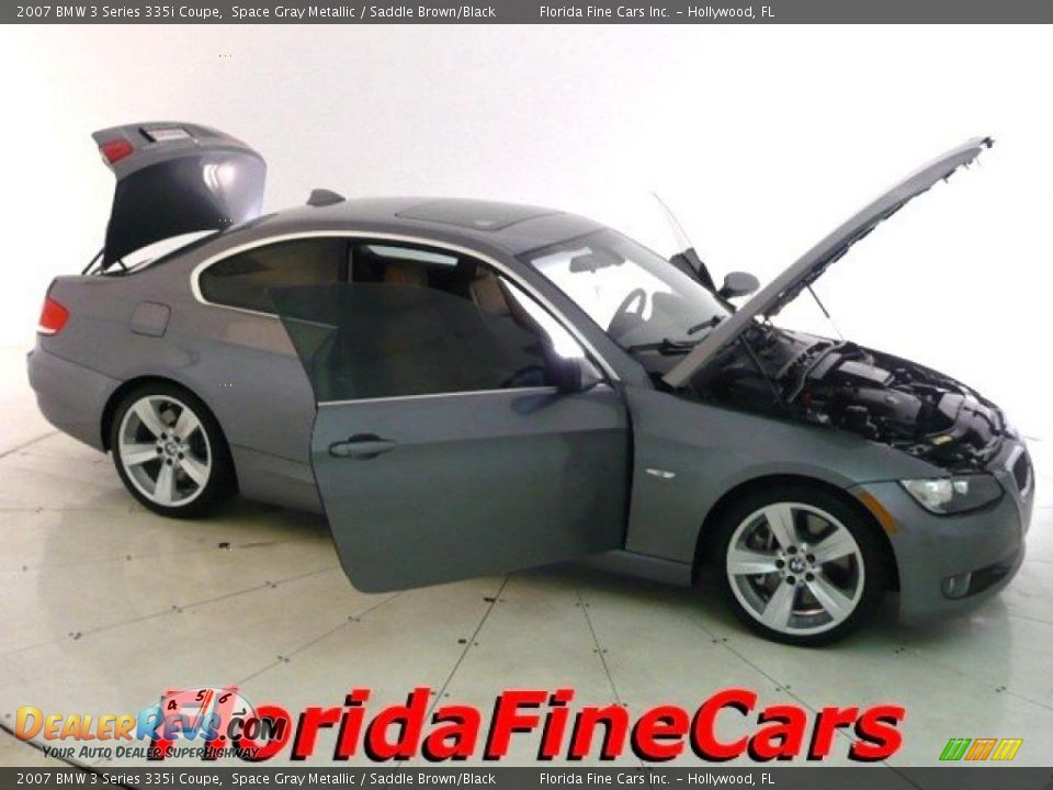 2007 BMW 3 Series 335i Coupe Space Gray Metallic / Saddle Brown/Black Photo #7
