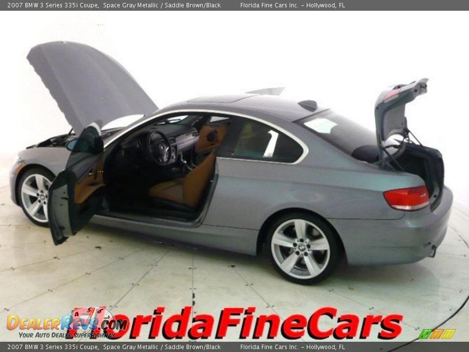 2007 BMW 3 Series 335i Coupe Space Gray Metallic / Saddle Brown/Black Photo #8
