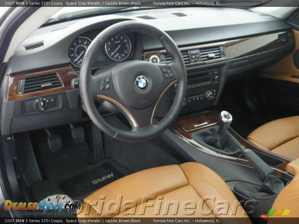 2007 BMW 3 Series 335i Coupe Space Gray Metallic / Saddle Brown/Black Photo #12