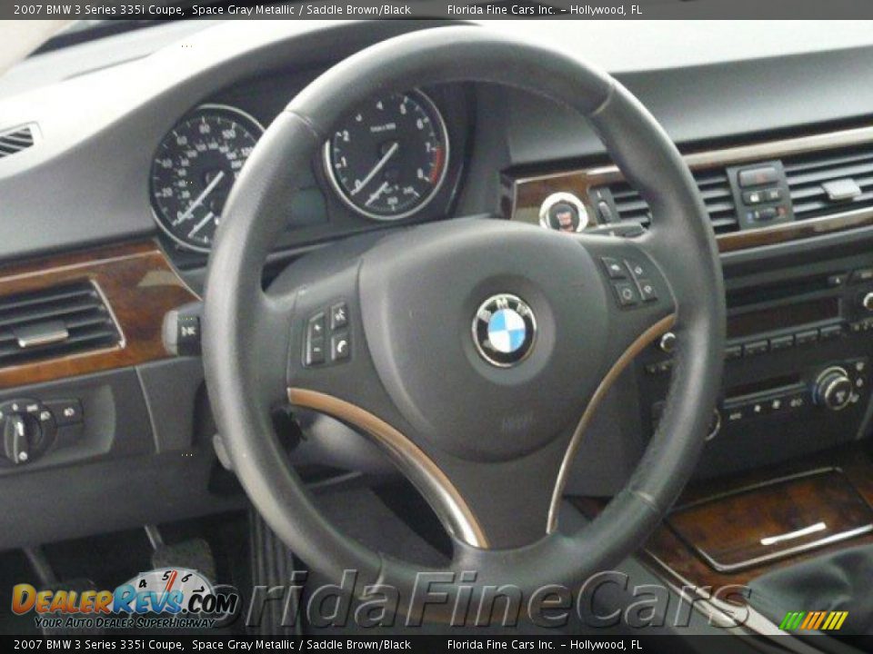 2007 BMW 3 Series 335i Coupe Space Gray Metallic / Saddle Brown/Black Photo #17
