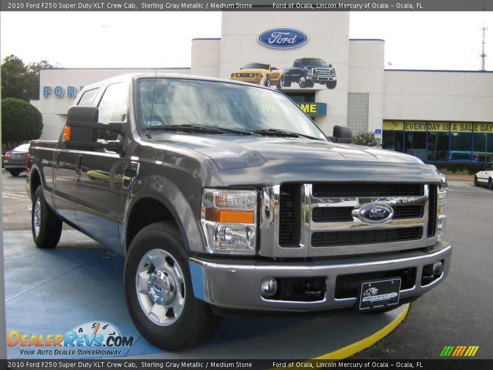 2010 Ford F250 Super Duty XLT Crew Cab Sterling Gray Metallic / Medium Stone Photo #1