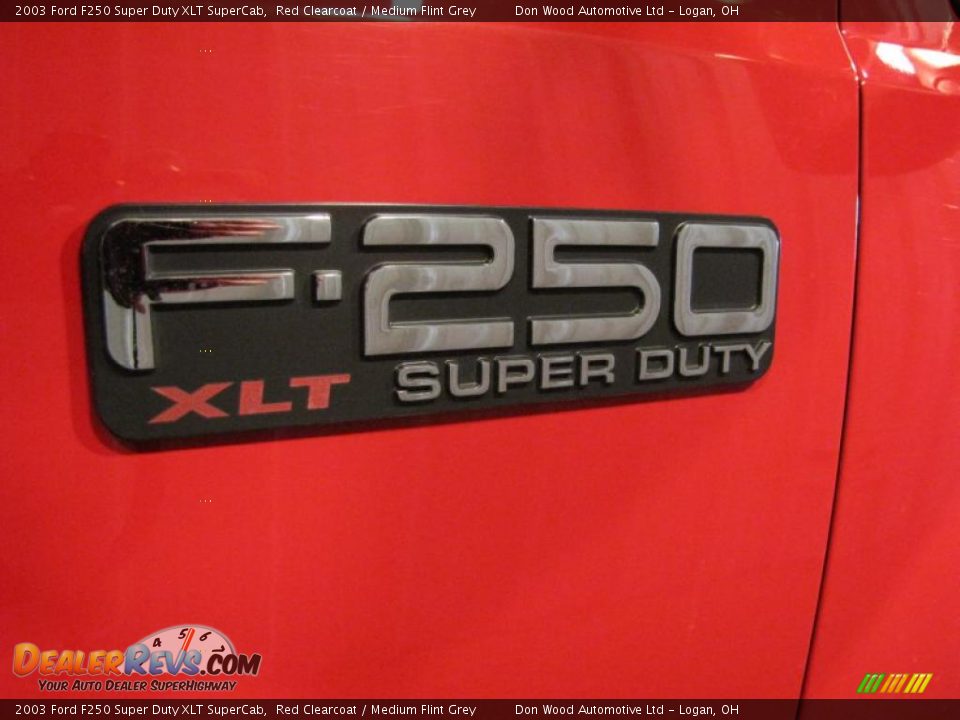 2003 Ford F250 Super Duty XLT SuperCab Red Clearcoat / Medium Flint Grey Photo #7