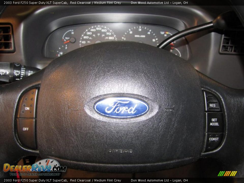 2003 Ford F250 Super Duty XLT SuperCab Red Clearcoat / Medium Flint Grey Photo #8
