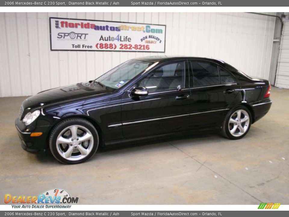 2006 Mercedes-Benz C 230 Sport Diamond Black Metallic / Ash Photo #8