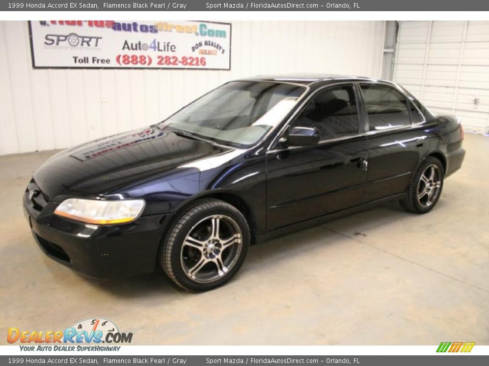 1999 Honda Accord EX Sedan Flamenco Black Pearl / Gray Photo #4
