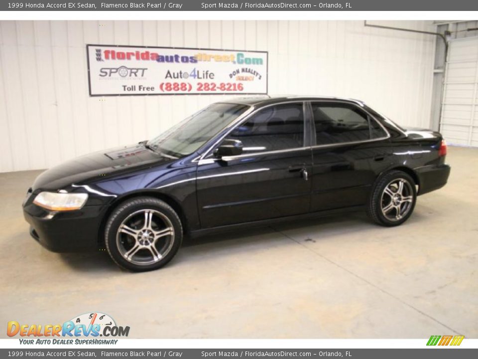 1999 Honda Accord EX Sedan Flamenco Black Pearl / Gray Photo #8
