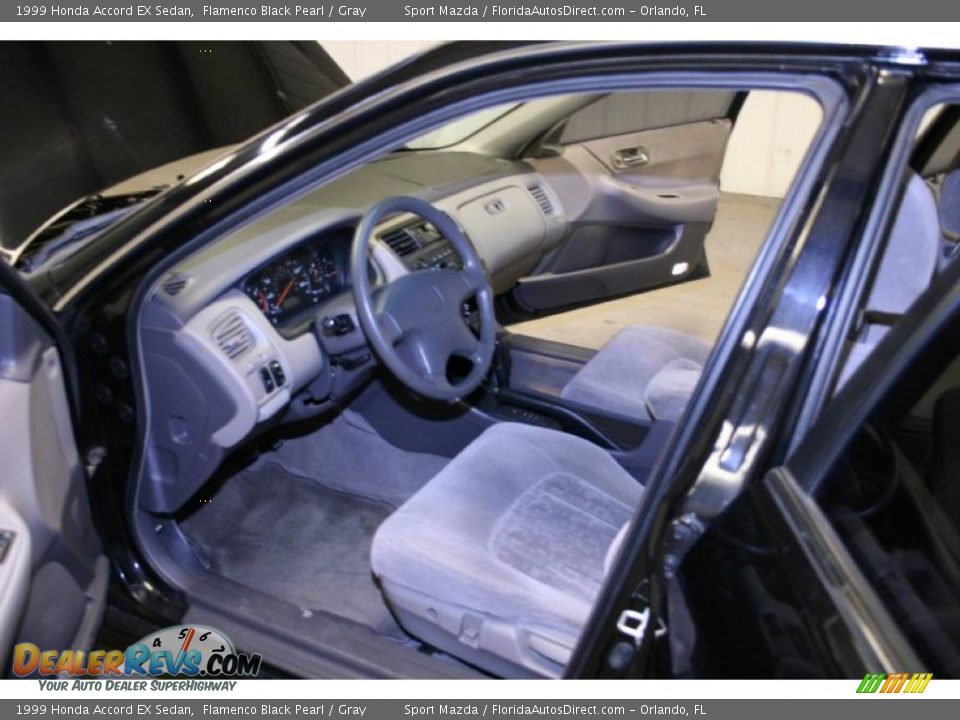1999 Honda Accord EX Sedan Flamenco Black Pearl / Gray Photo #13
