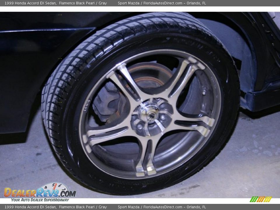 1999 Honda Accord EX Sedan Flamenco Black Pearl / Gray Photo #29