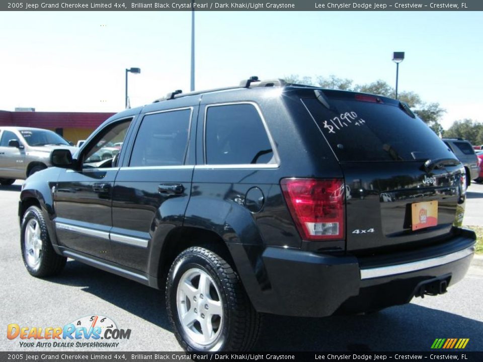 2005 Jeep Grand Cherokee Limited 4x4 Brilliant Black Crystal Pearl / Dark Khaki/Light Graystone Photo #3