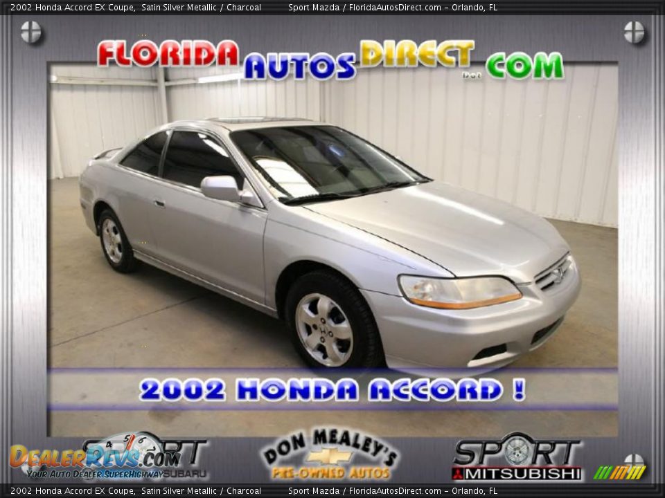 2002 Honda Accord EX Coupe Satin Silver Metallic / Charcoal Photo #1