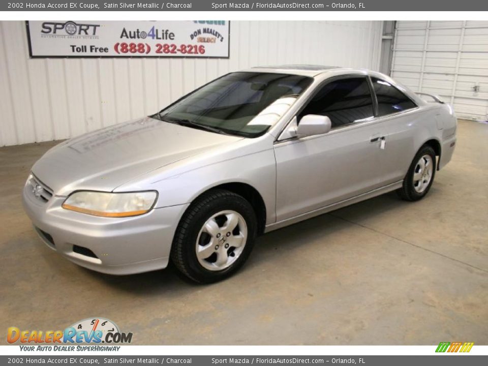 2002 Honda Accord EX Coupe Satin Silver Metallic / Charcoal Photo #4