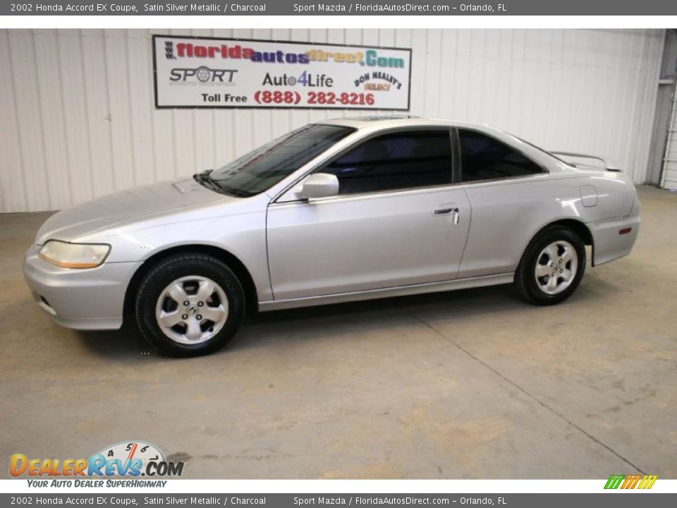 2002 Honda Accord EX Coupe Satin Silver Metallic / Charcoal Photo #8