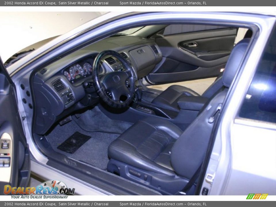 2002 Honda Accord EX Coupe Satin Silver Metallic / Charcoal Photo #12