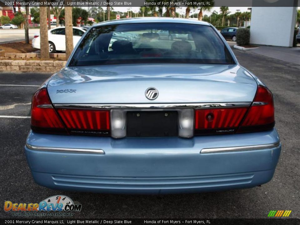 2001 Mercury Grand Marquis LS Light Blue Metallic / Deep Slate Blue Photo #4