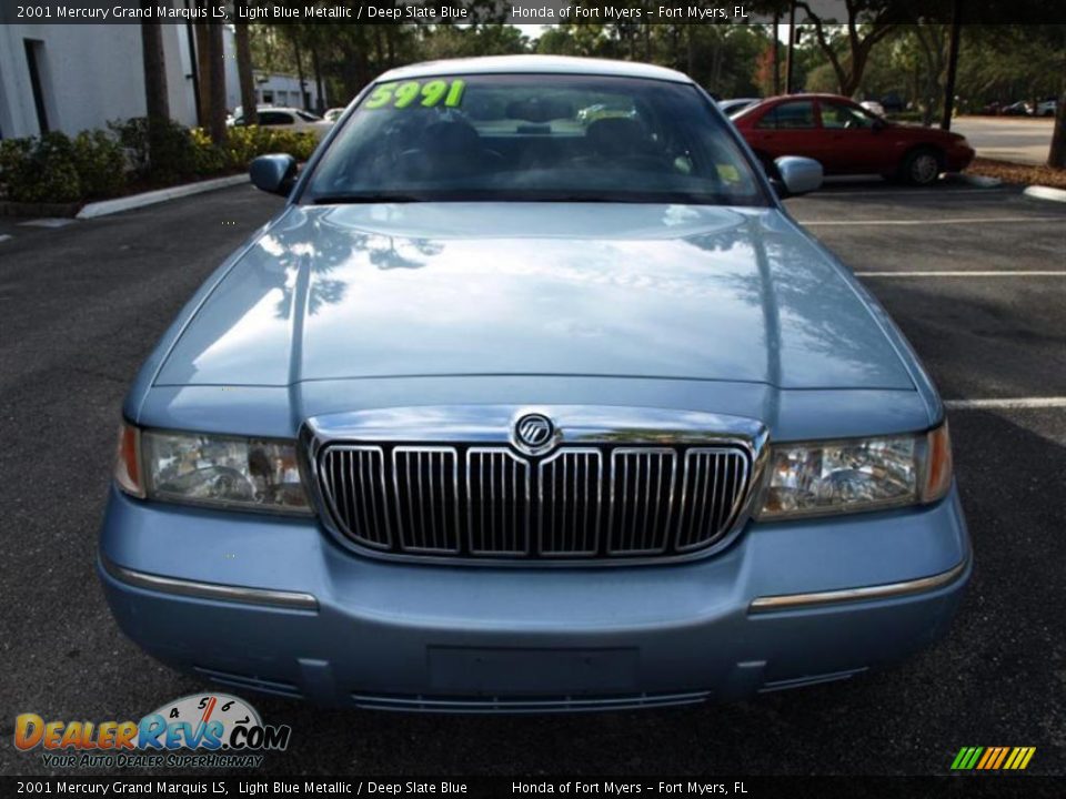 2001 Mercury Grand Marquis LS Light Blue Metallic / Deep Slate Blue Photo #6