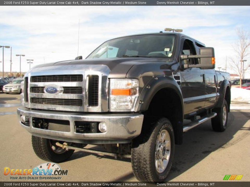 2008 Ford F250 Super Duty Lariat Crew Cab 4x4 Dark Shadow Grey Metallic / Medium Stone Photo #2
