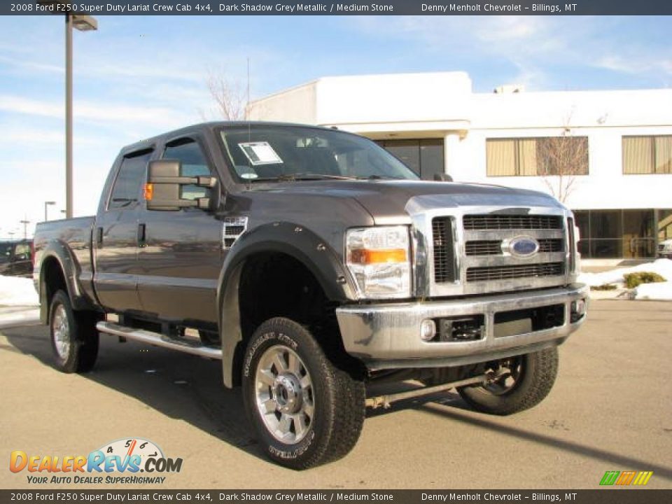 2008 Ford F250 Super Duty Lariat Crew Cab 4x4 Dark Shadow Grey Metallic / Medium Stone Photo #3