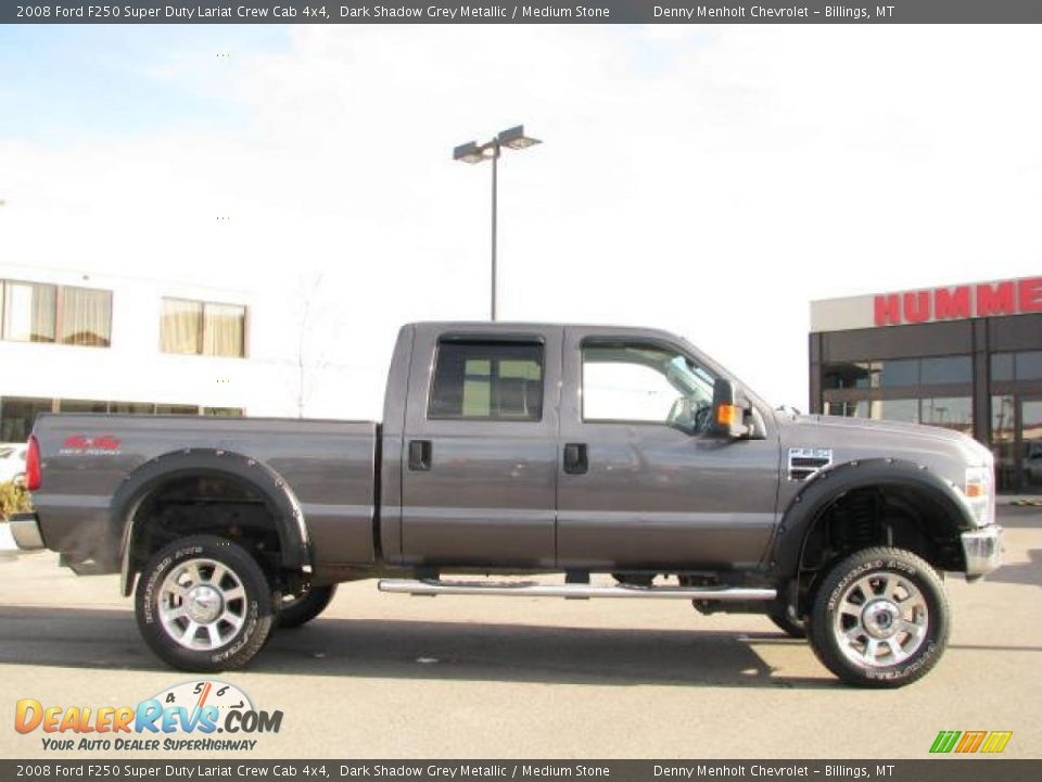2008 Ford F250 Super Duty Lariat Crew Cab 4x4 Dark Shadow Grey Metallic / Medium Stone Photo #4