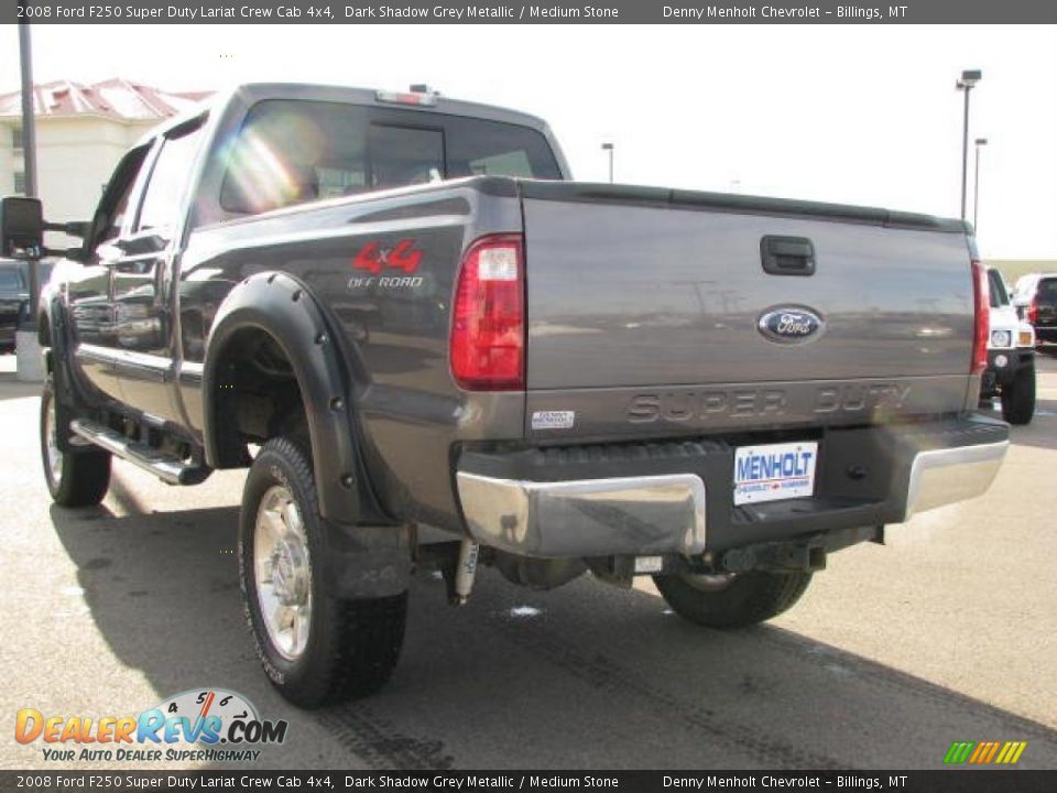 2008 Ford F250 Super Duty Lariat Crew Cab 4x4 Dark Shadow Grey Metallic / Medium Stone Photo #6