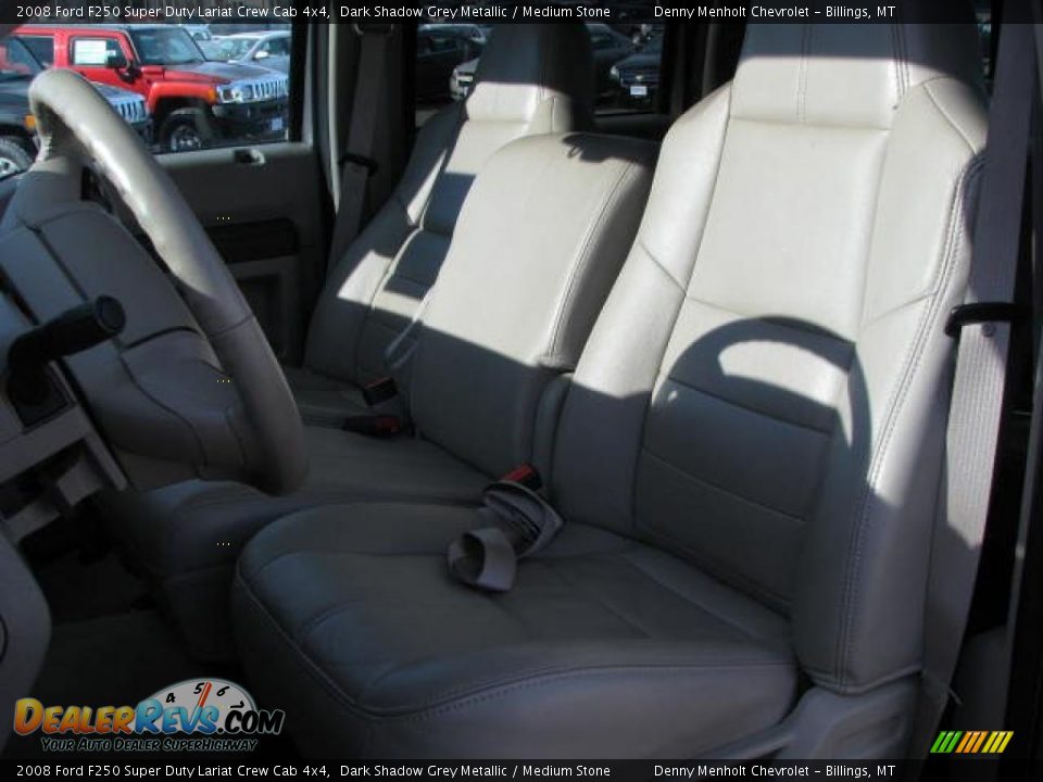 2008 Ford F250 Super Duty Lariat Crew Cab 4x4 Dark Shadow Grey Metallic / Medium Stone Photo #13