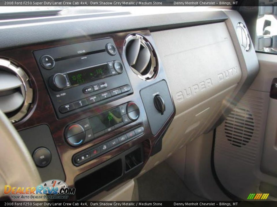 2008 Ford F250 Super Duty Lariat Crew Cab 4x4 Dark Shadow Grey Metallic / Medium Stone Photo #15