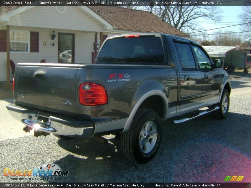 2003 Ford F150 Lariat SuperCrew 4x4 Dark Shadow Grey Metallic / Medium Graphite Grey Photo #6