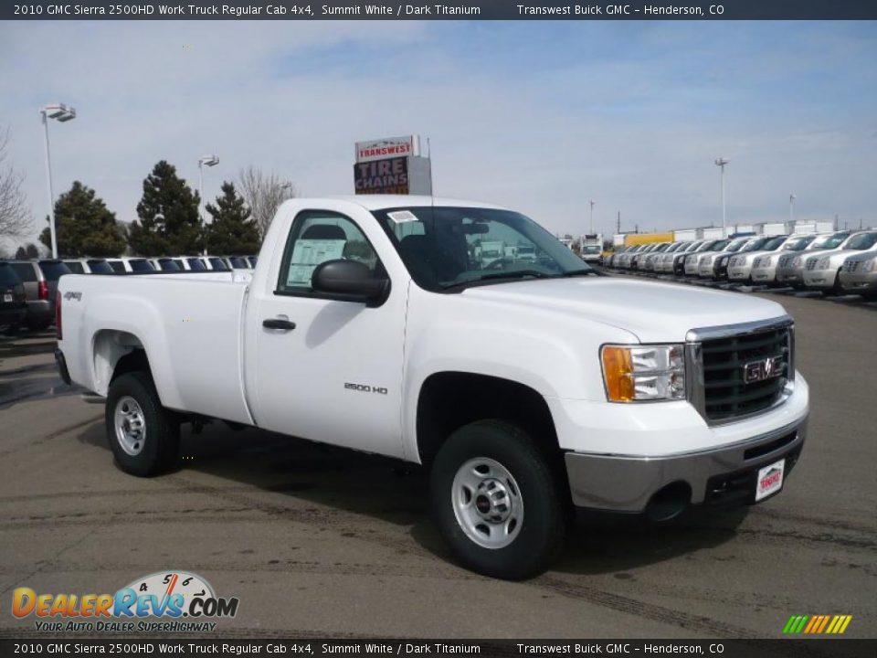 2010 GMC Sierra 2500HD Work Truck Regular Cab 4x4 Summit White / Dark Titanium Photo #1