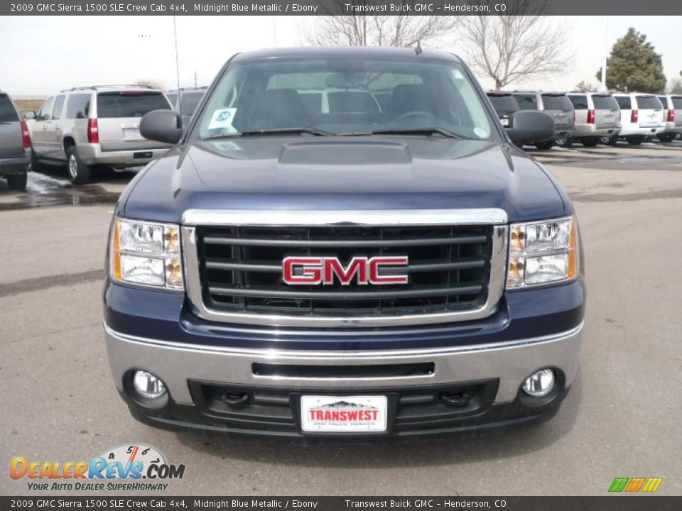 2009 GMC Sierra 1500 SLE Crew Cab 4x4 Midnight Blue Metallic / Ebony Photo #2