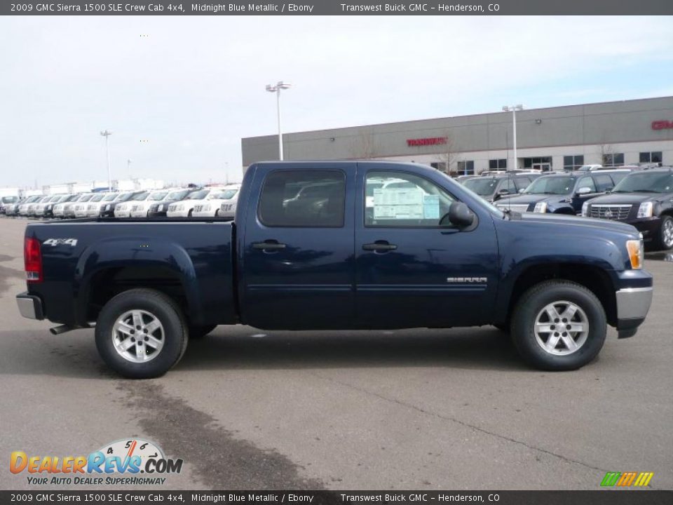 2009 GMC Sierra 1500 SLE Crew Cab 4x4 Midnight Blue Metallic / Ebony Photo #3